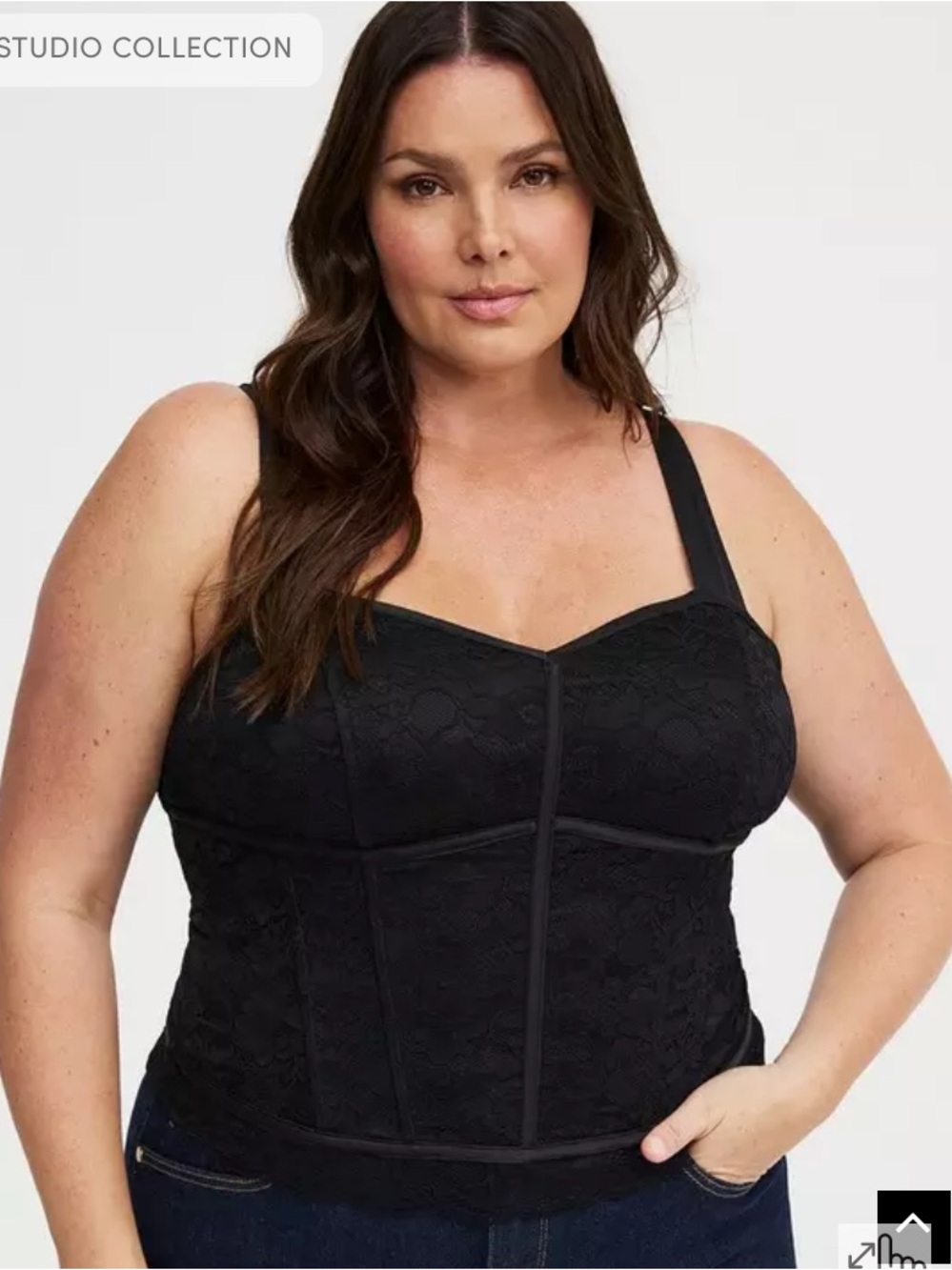 Torrid Studio Lace Satin Corset Top Black Size 1